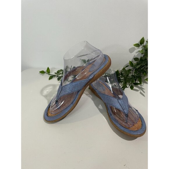 B.O.C Womens Blue Faux Leather Flip Flops Size 8 - Picture 4 of 16